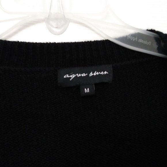 Aqua Blues Black/Tan Bears Cardigan Size Medium - Picture 8 of 13